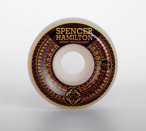 52mm Spencer Hamilton Gold Mandala Pro Skate Wheels (101a Conical)