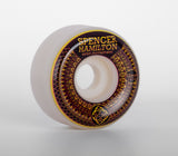 52mm Spencer Hamilton Gold Mandala Pro Skate Wheels (101a Conical)