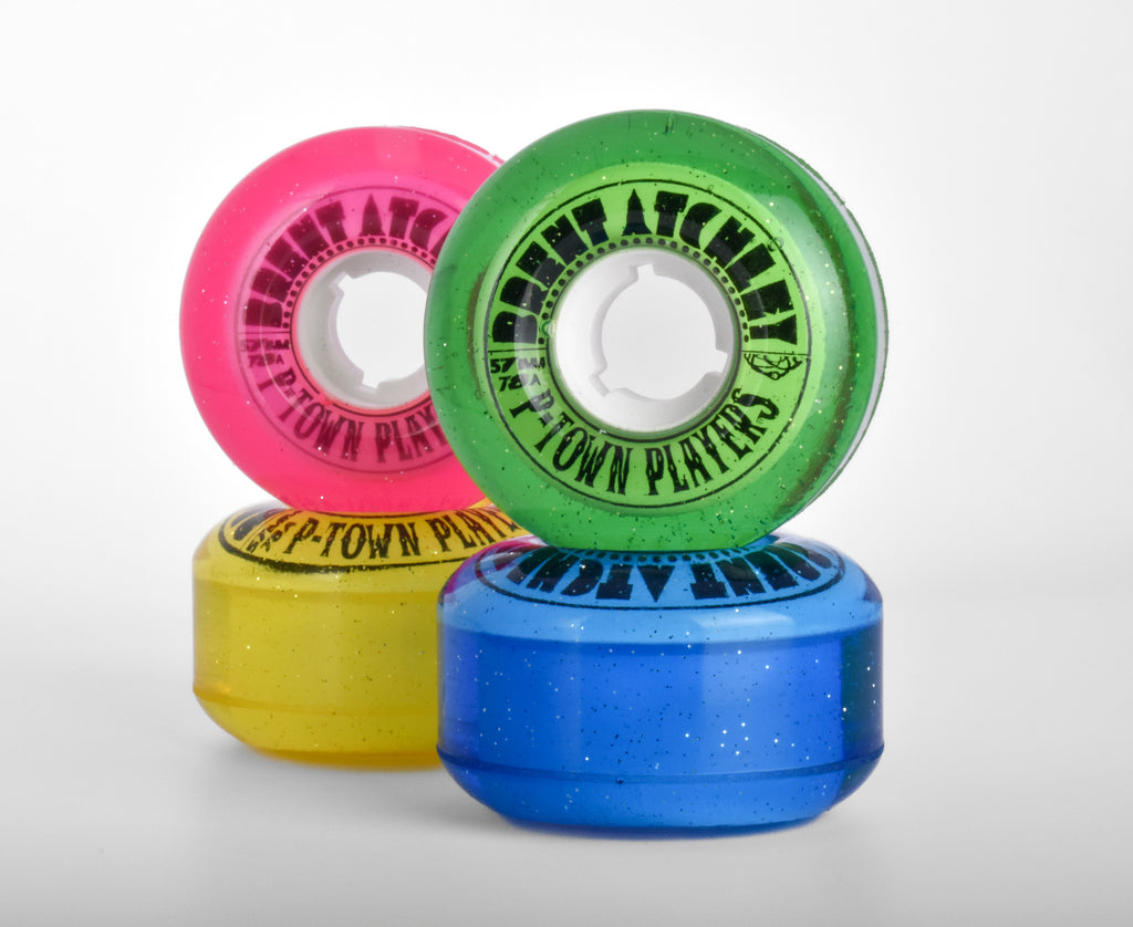 57mm Brent Atchley P-Town Player Cruiser Skate Wheels with Glitter 