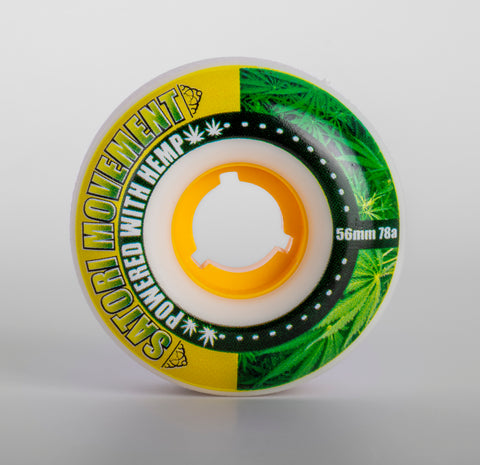 56mm Powered With Hemp Cruiser Skate Wheels - Made with Hemp Oil (78a)